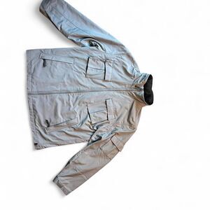 Men’s Large Grey Heavy Duty Weatherproof jacket with many compartments